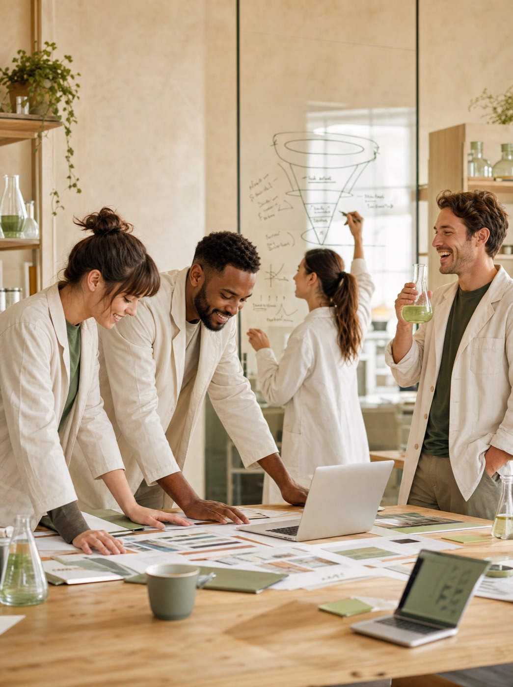The Omni Labs team at work in their marketing laboratory
